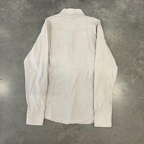 Vintage Y2K True Religion Long Sleeve Collared Beige Button-Up Shirt Mens Size M - Picture 3 of 5